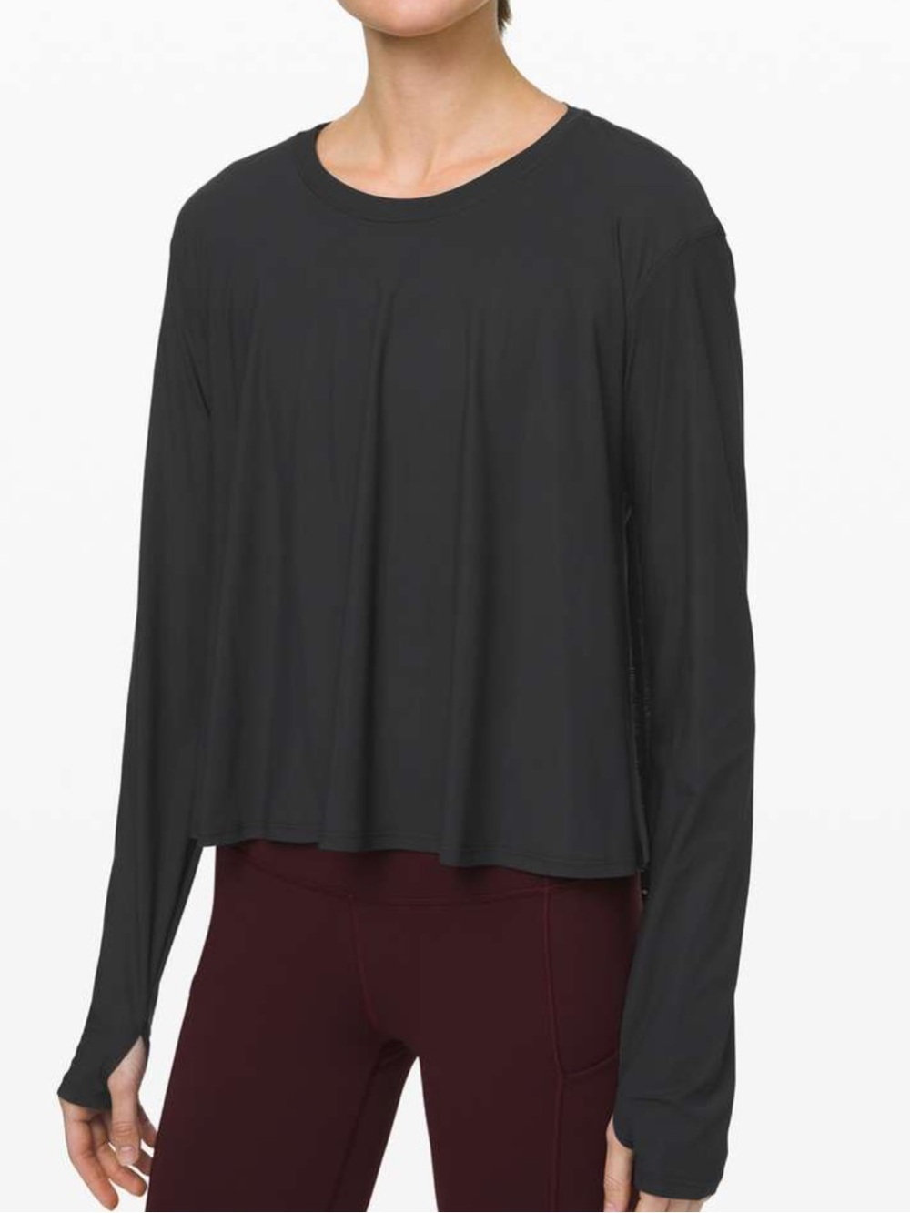 NWT Lululemon No Inhibitions LS - Black, Size 0